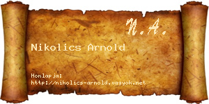 Nikolics Arnold névjegykártya